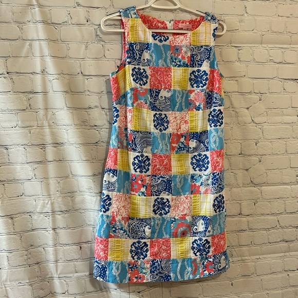 Lilly Pulitzer Dresses & Skirts - Lily Pulitzer Patchwork Embroidered Shift Dress SZ 4